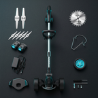 Autonix GT-20 complete kit: trimmer, steel blades, circular saw blade, two batteries, charger, guards and tools